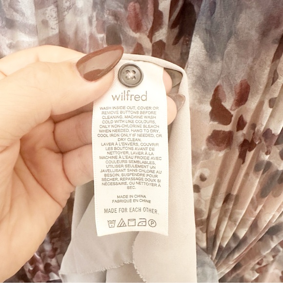 Aritzia Wilfred Daydreamer Pleated Maxi Dress Tannin Foxfire Brown 1X - Picture 10 of 13